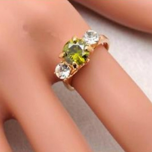 18K Gold filled Round Cut 2pcs jewelry Ring set - Picture 2 of 4